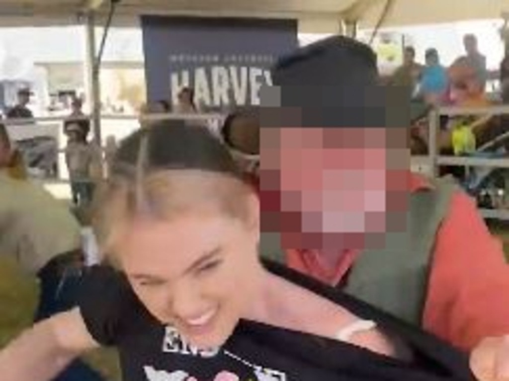 Tash Peterson staged a dramatic protest at the Perth Royal Show. Picture: Facebook