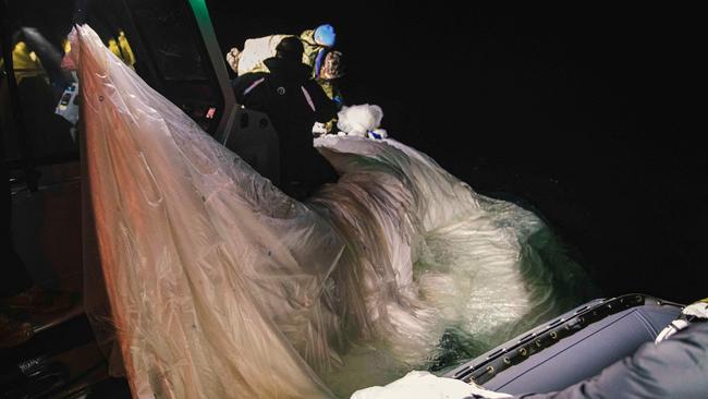 US Navy recover the Chinese high-altitude surveillance balloon off the coast of Myrtle Beach, South Carolina.