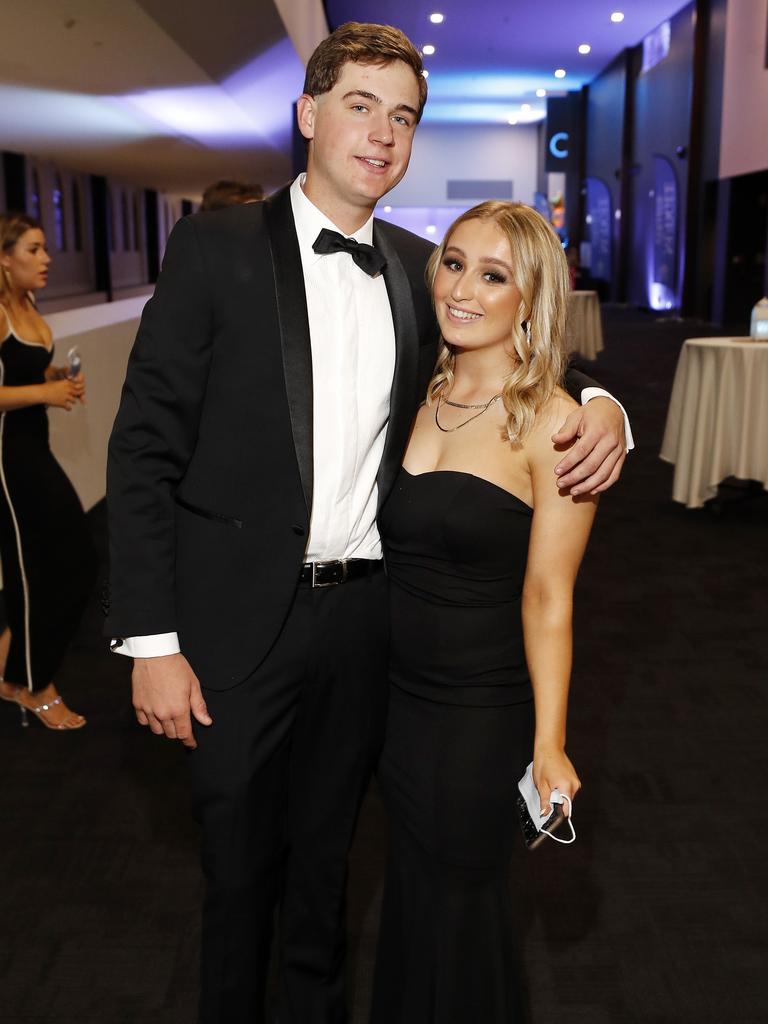 Henry Webster and Brooke Liddelow pictured at the 2021 Nudgee College year 12 formal, Royal International Convention Centre Brisbane 19th of September 2021. (Image/Josh Woning)