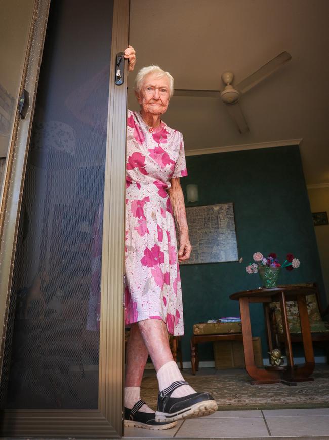 Doreen Creek vows to trip up the next intruder after a home invasion on Casuarina Drive. Picture: Glenn Campbell.