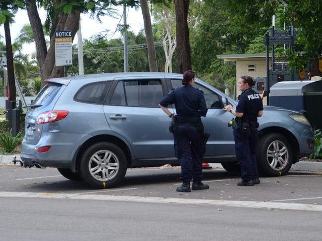 Police spent the afternoon taking photographs of the scene and a blue Hyundai Sonata which it is understood was involved in the incident.