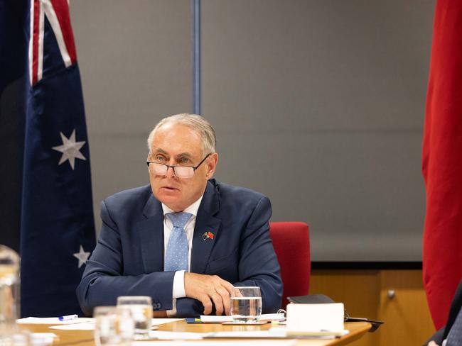 Senator the Honourable Don Farrell, Minister for Trade and Tourism, co chairs the 17th Joint Ministerial Economic Meeting with Wang Wentao, Minister of Commerce (China). The meeting was conducted virtually at the Department of Foreign Affairs and Trade state office in Adelaide. April 30