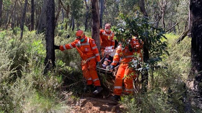 Lilydale SES helping out with fire trail rescue. Pic: Lilydale SES