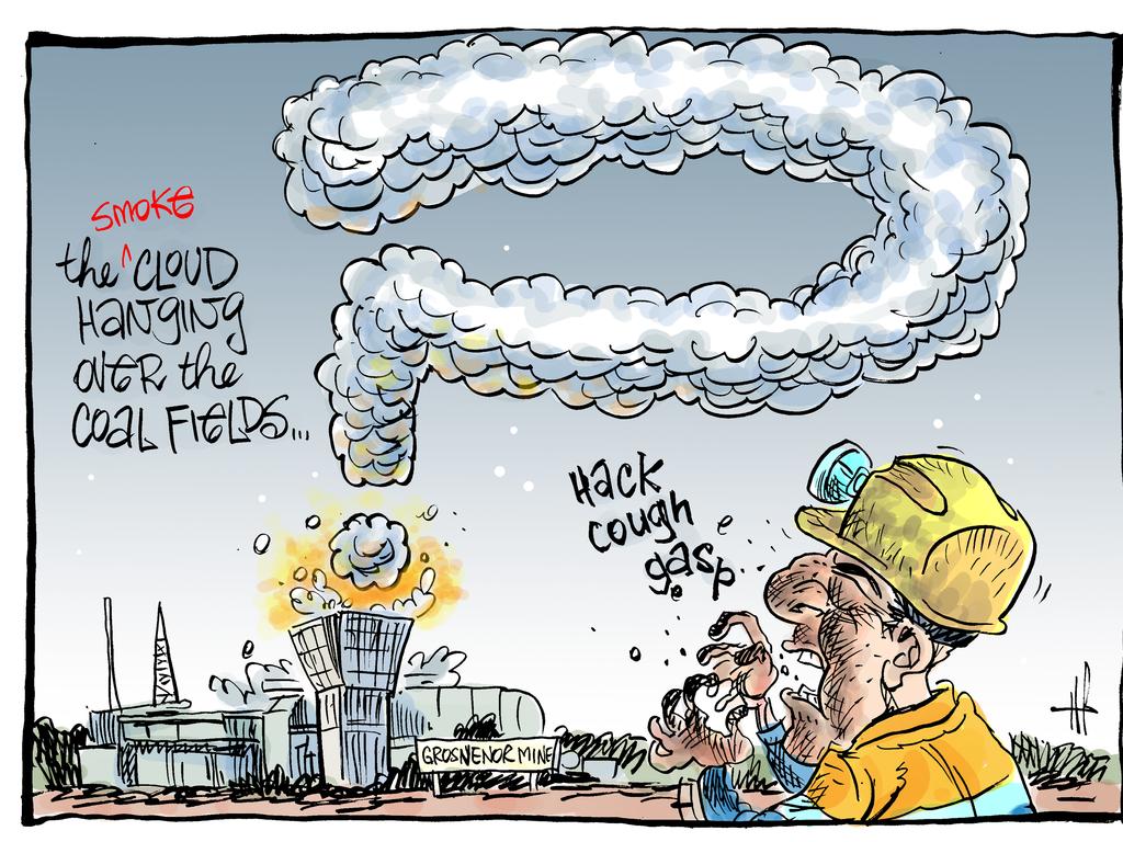 Cartoonist Harry Bruce's take on the Grosvenor Mine fire.