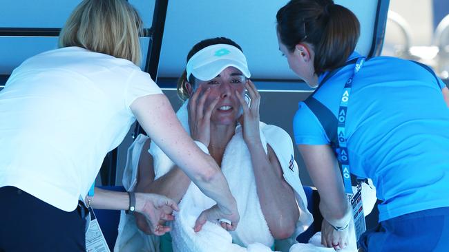 French tennis player Alize Cornet was one of many players who struggled with the heat in the 2018 Australian Open. Picture: Michael Dodge/Getty