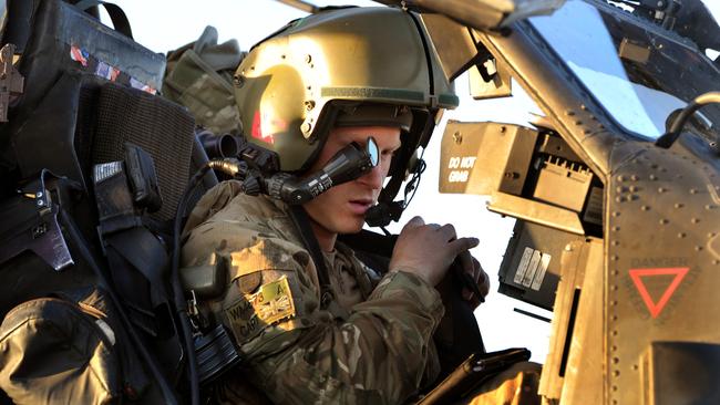 Prince Harry served as an Apache Helicopter Pilot/Gunner in southern Afghanistan, from September 2012 for four months until January 2013. Picture: WPA Pool/Getty Images.