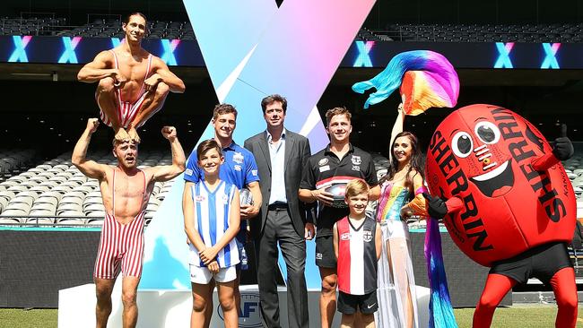 Gillon McLachlan at last year’s over-the-top AFLX launch. Picture: Getty Images