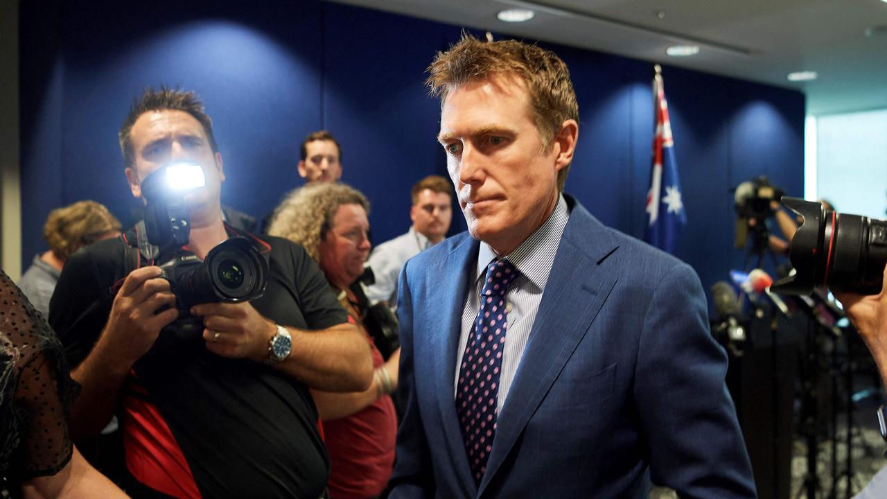 Australia's Attorney General Christian Porter after he outed himself as the unnamed cabinet minister accused of raping a 16-year-old girl. Picture: Stefan Gosatti