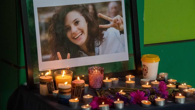 A tribute to Ms Maasarwe in Bundoora. Picture: Jason Edwards