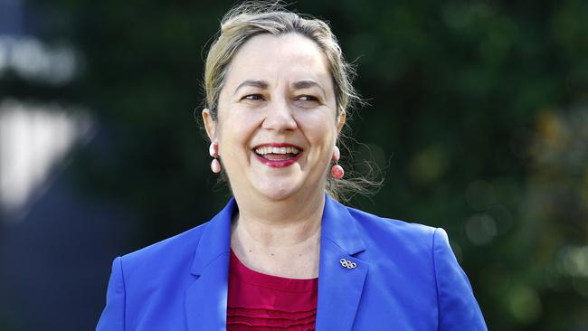 BRISBANE, AUSTRALIA - NewsWire Photos JULY 6, 2022: Queensland Premier Annastacia Palaszczuk during a press conference at the PA Hospital in Brisbane. Picture: NCA NewsWire/Tertius Pickard