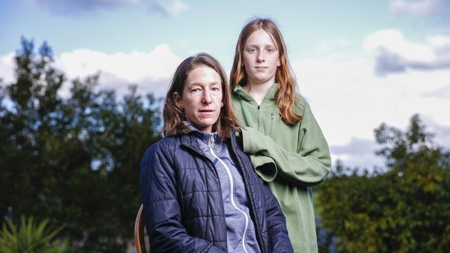 Mother Philippa Eckhardt and Charlotte, 10, were lucky to survive after the tree crashed on their car. Picture: Wayne Taylor