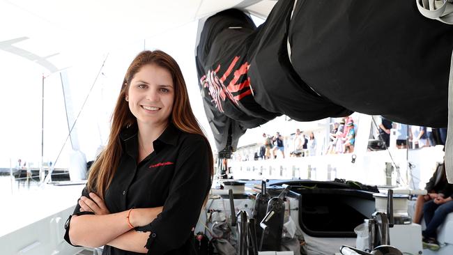 Julia Cooney 20 of Sydney on board Commanche, she is the youngest on board a Sydney to Hobart winner. Picture: SAM ROSEWARNE.