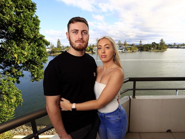 Stephanie Ede and Jake Thompson purchased aa unit in Surfers Paradise and are now bracing for another rate hike. Pics Adam Head