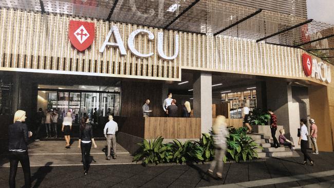 Artist’s impression of ACU’s interim campus in Main St, Blacktown, expected to open as a student information centre in June 2020. Picture: Supplied