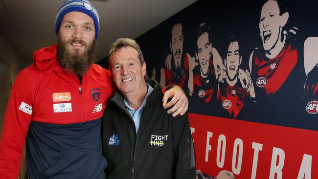 Max Gawn with Neale Daniher at AAMI Park. Pic: Michael Klein