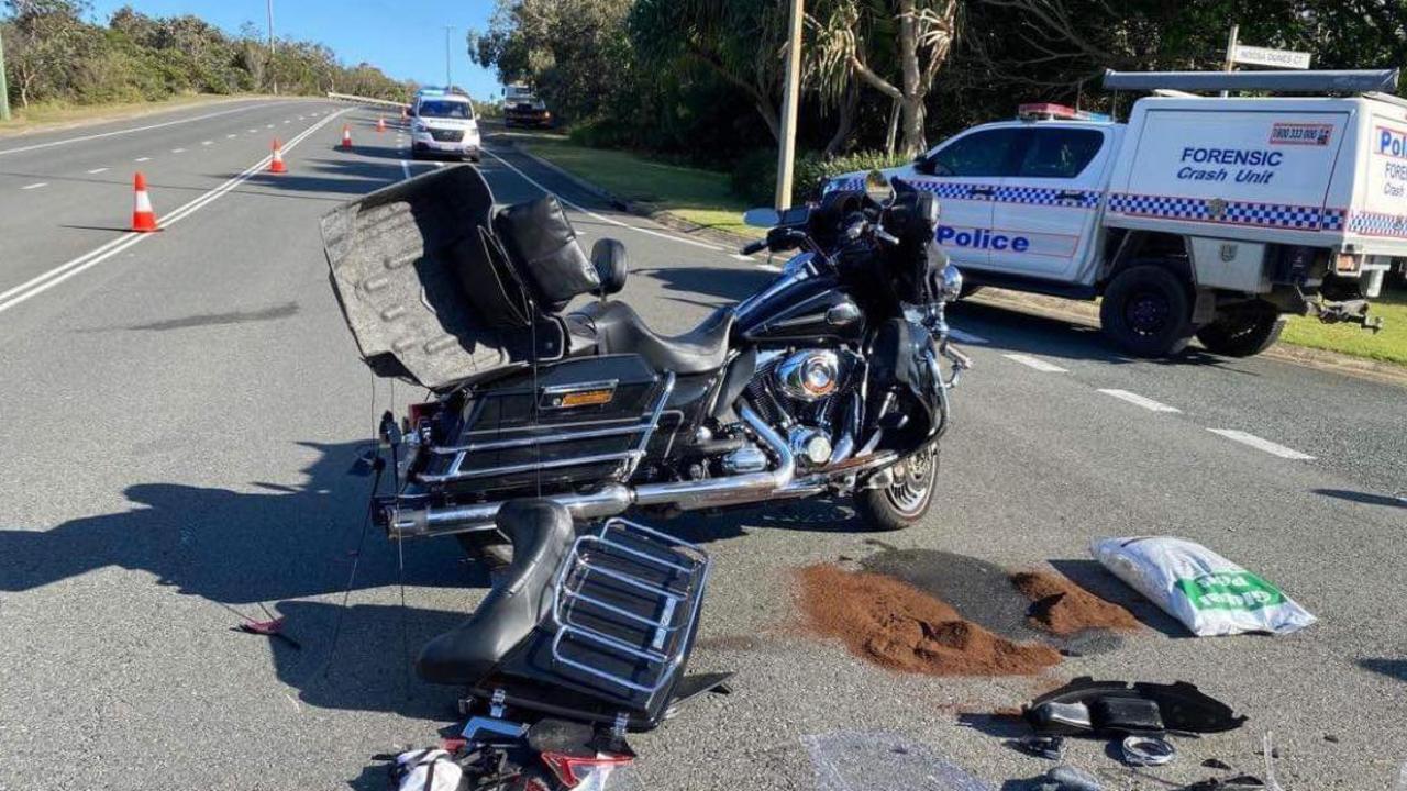 Police and paramedics rushed to a serious motorbike and car crash in Marcus Beach on November 25, 2022. ?