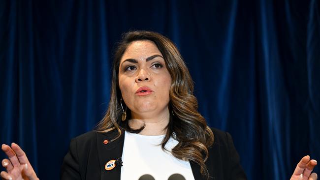 Opposition spokeswoman for Indigenous Australians Jacinta Nampijinpa Price addresses the National Press Club in Canberra. Picture: AAP