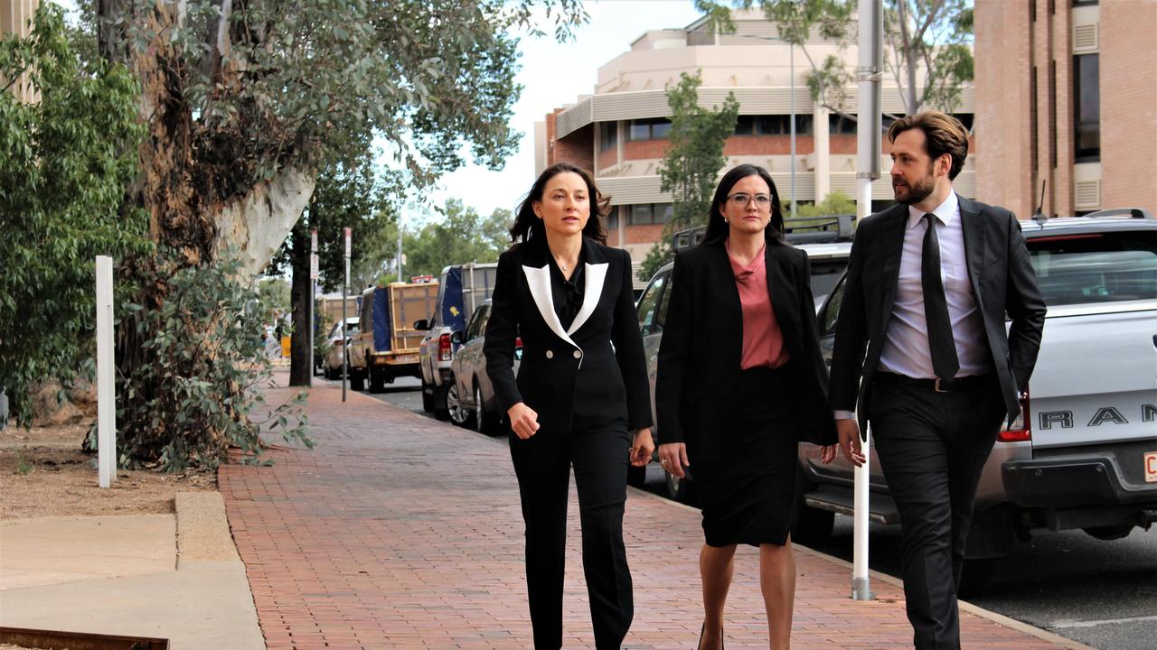 Counsel assisting Peggy Dwyer, with colleagues Patrick Coleridge and Maria Walz. Picture: Jason Walls