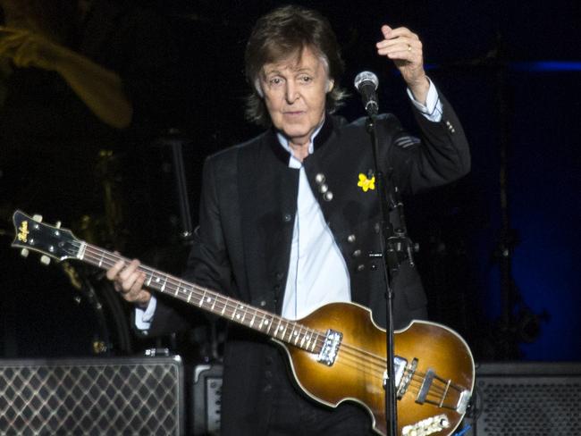 Paul McCartney plays to a sold-out crowd of 40,000 people at Suncorp Stadium, Milton. Saturday December 9, 2017. (AAP/Image Sarah Marshall)