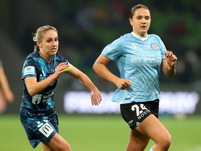 MELBOURNE, AUSTRALIA - MAY 04: Daniela Galic of Melbourne City in action during the A-League Women Grand Final match between Melbourne City and Sydney FC at AAMI Park, on May 04, 2024, in Melbourne, Australia. (Photo by Kelly Defina/Getty Images)