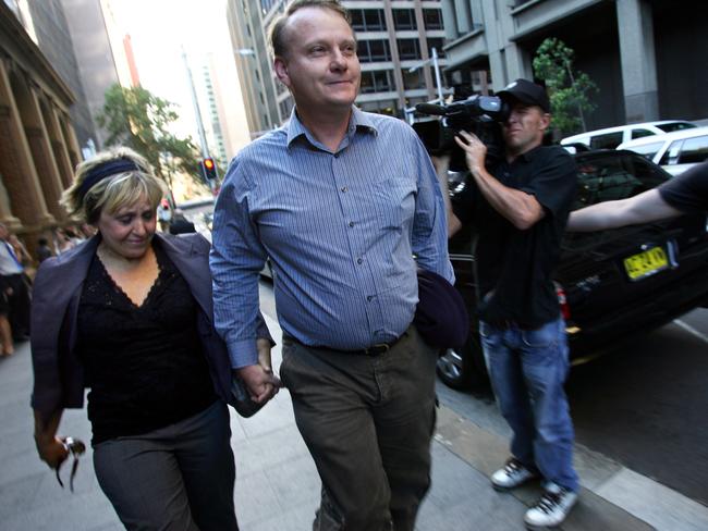 Chris and Mandy Burgess, parents of Tania Burgess, leave court in 2005.