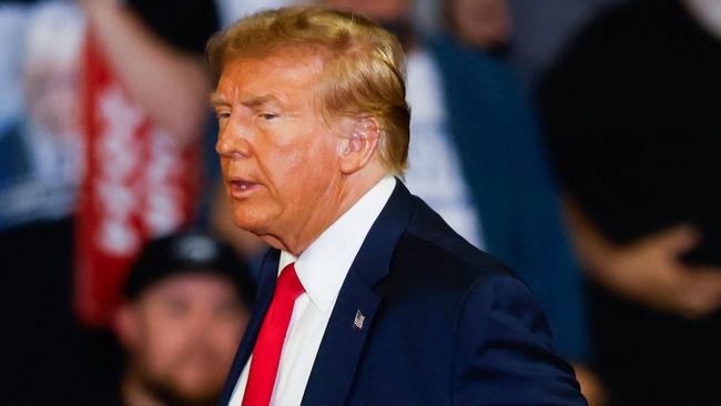 Former US president and 2024 presidential hopeful Donald Trump arrives at an election rally in Conway, South Carolina, on Saturday. Picture: AFP