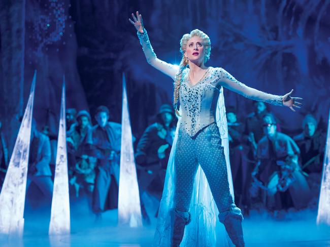 Caissie Levy as Princess Elsa in Frozen The Musical on Broadway. In Sydney, the show will have an Australian cast. Picture: Deen Van Meer