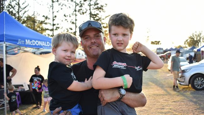 Families at the Lights on the Hill Trucking Memorial event at Gatton on Saturday, September 30, 2023.