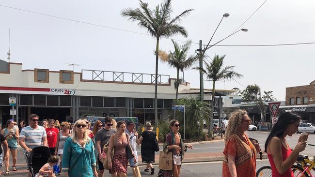 Crowds in Byron Bay over the summer holidays