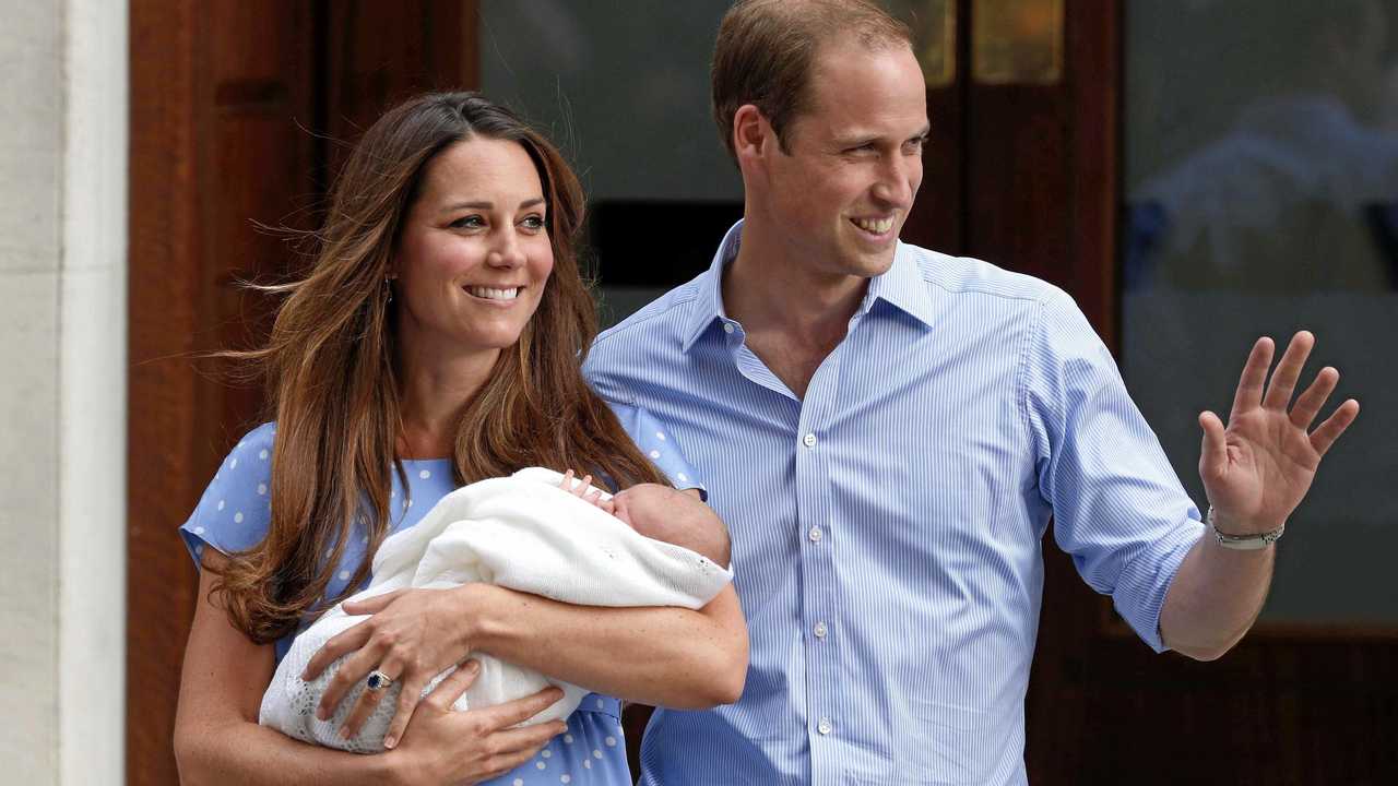 The Duchess of Cambridge, Kate and her husband Prince William with their newborn son George following his birth in 2013. They are expecting their third child. Picture: Lefteris Pitarakis