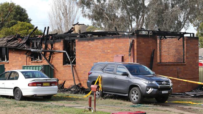 The fire in Singleton where three children died. Picture: Peter Lorimer.