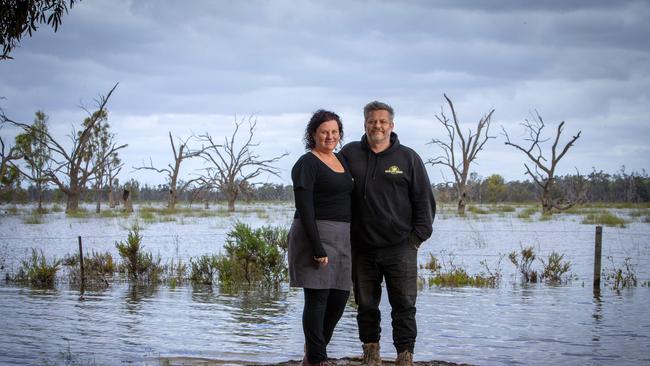 Brad and Nicole Flowers Owners of the Overland Corner Hotel at Overland Corner on the River Murray in the Riverland. Picture: Emma Brasier