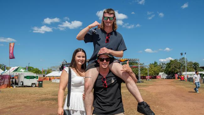 Kayd Hawke, Lily Schuberg and Robert Galloway at the 2024 edition of BASSINTHEGRASS. Picture: Pema Tamang Pakhrin