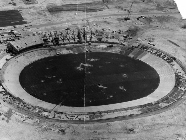 Football Park under construction in 1974.