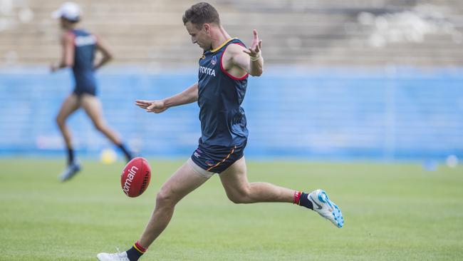 Brodie Smith’s 2km time trial is faster than the pre-season before his injury in a good sign for the running half-back’s return to the top level after a knee reconstruction. Picture: Simon Cross.