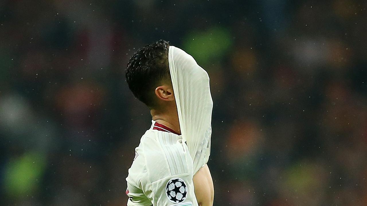 ISTANBUL, TURKEY - NOVEMBER 29: Antony of Manchester United reacts after the UEFA Champions League match between Galatasaray A.S. and Manchester United at Ali Sami Yen Arena on November 29, 2023 in Istanbul, Turkey. (Photo by Ahmad Mora/Getty Images)