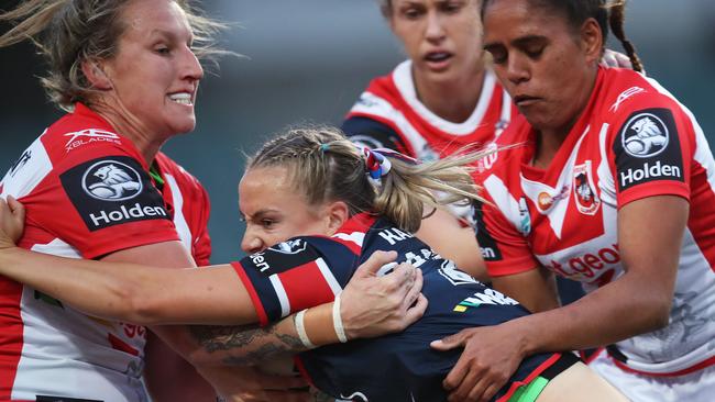 Holli Wheeler, left, made a major impact for the Dragons in season one of the NRLW.