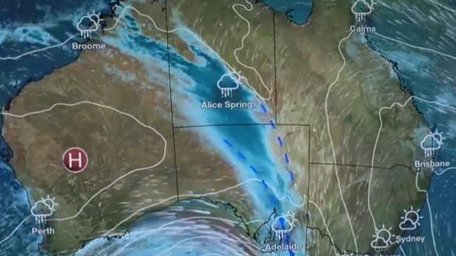 The Bureau of Meteorology is forecasting rain to sweep across much of Australia from May 29 onwards. Picture: BoM