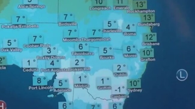 A cold front is bringing chill temperatures across Australia's southeast. Picture: BOM