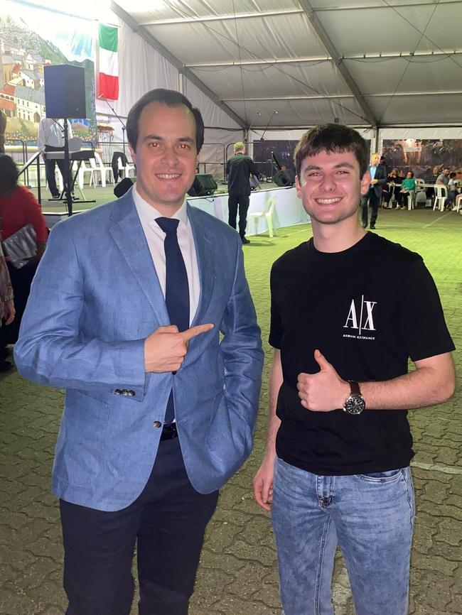 Francesco Ciampa (right) with member for Hartley, Vincent Tarzia. Picture: Supplied