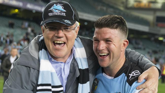 Have you heard Scott Morrison is a Sharks fan? (AAP Image/Craig Golding)