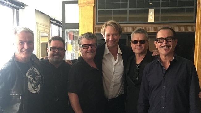 INXS with producer Giles Martin. Picture: Supplied.