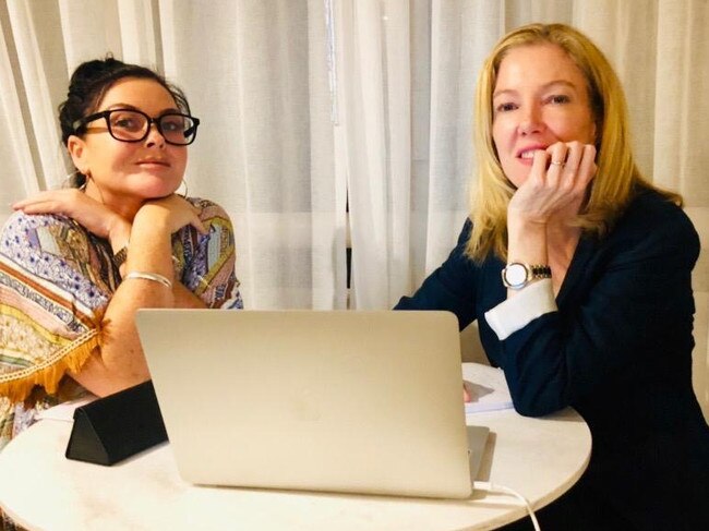 Schapelle Corby and author Kathryn Bonella work on the updated version of Corby’s autobiography My Story. Picture: Supplied