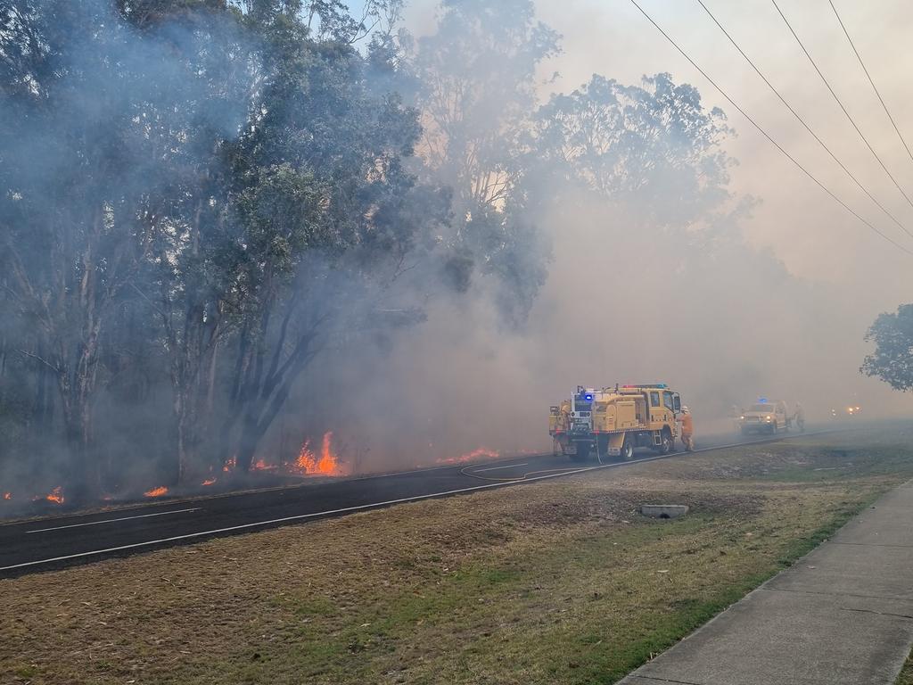 A fire at Burrum Heads on the Fraser Coast this month. (Facebook image)