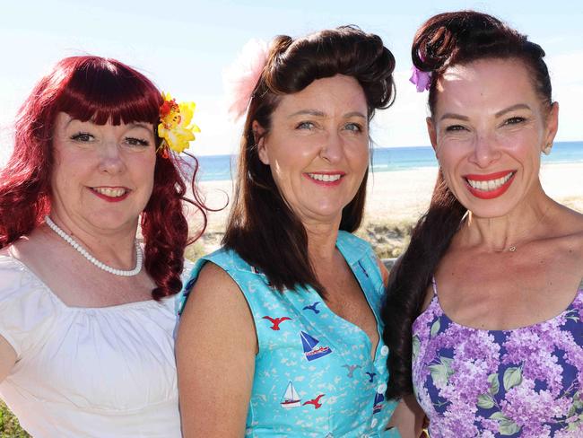 Cheryl Mercer, Deannah Birtles and Manal Garcia at the Cooly Rocks On Festival 2024 at Coolangatta for Gold Coast for Gold Coast at Large. Picture, Portia Large.