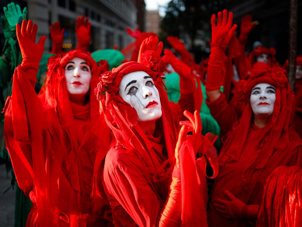 Serious protest or frustrated amateur thespians? Picture: Tolga Akmen/AFP