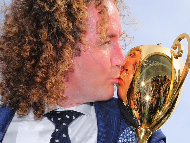 Ciaron Maher kisses his prized possession. Picture: Getty Images