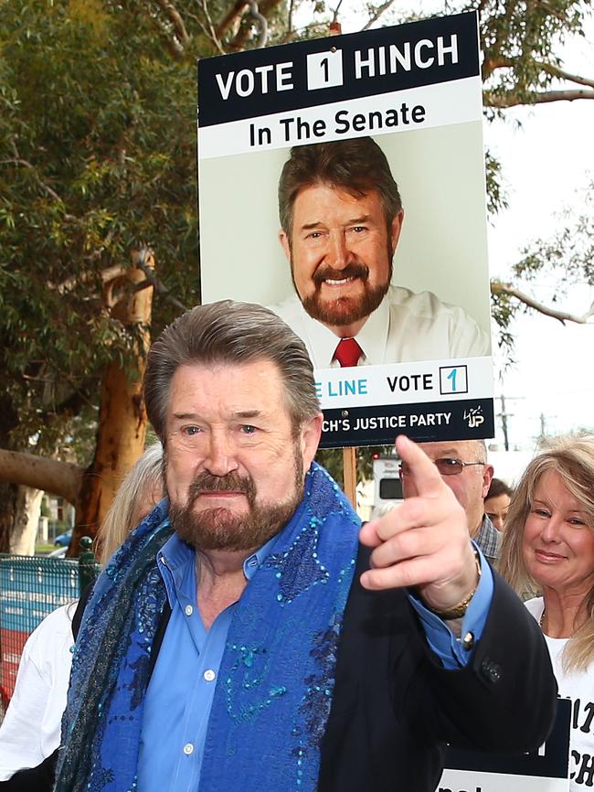Derry Hinch at a polling station in Albert Park Picture: Scott Barbour/Getty