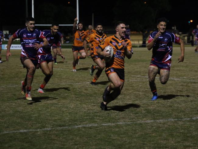 Israel Folau makes his Rugby League Gold Coast debut for Southport Tigers against defending champions Runaway Bay at Owen Park, Southport. Pic Mike Batterham