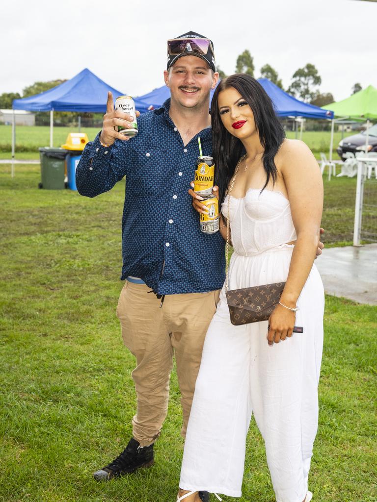 Kobe McDermott with his sister Whyley McDermott at the Clifton Cup races hosted by Clifton Jockey Club, Saturday, October 22, 2022. Picture: Kevin Farmer